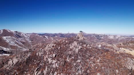 Primer-Plano-Panorámico-De-Pico-Monjeau-En-Nuevo-México-Durante-El-Invierno