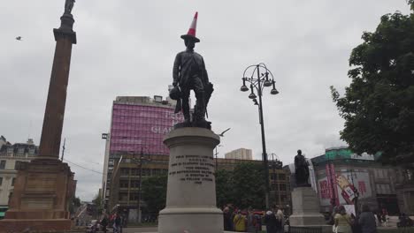 An-orange-cone-on-Colin-Campbell,1st-Baron-Clyde-in-George-Square
