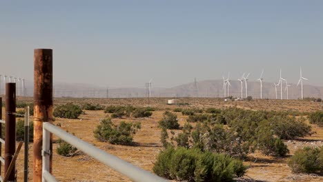 A-panoramic-view-of-electrical-wind-power-farm-over-the-blue-sky