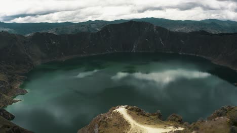 Aerial-View-Of-Quilotoa-Loop-In-Ecuador---drone-shot