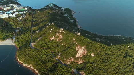 Hermosa-Vista-De-Drones-De-La-Montaña-Stanley-En-Hong-Kong,-China