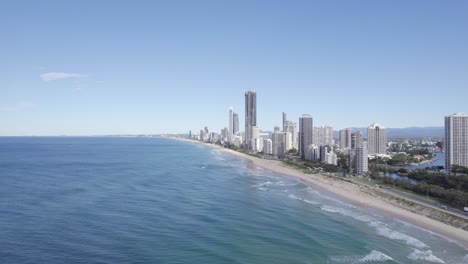 High-Rise-Buildings-And-Luxury-Hotels-At-Surfers-Paradise-In-Gold-Coast,-Queensland,-Australia---aerial-drone-shot