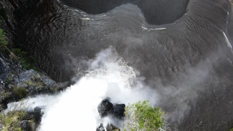 Top-down-drone-footage-of-the-Niagara-falls-at-the-Reunion-island