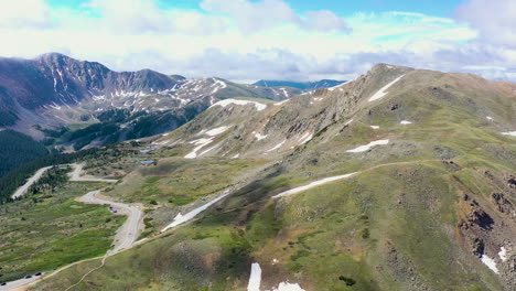 aerial-footage-of-melting-snow-on-a-Colorado-mountain