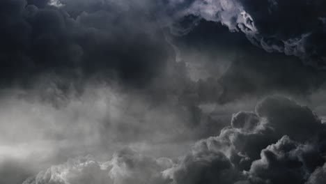 POV-thunderstorm-in-a-dark-cloud-of-gray,-Cumulus-cloud