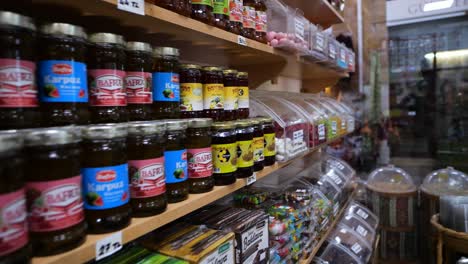 Variety-Of-Bafra-Jars-On-Shelfs-In-Shop-In-Nicosia