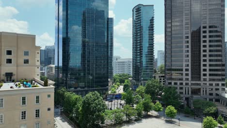 Aerial-view-of-high-rises-in-Midtown-Atlanta,-Georgia