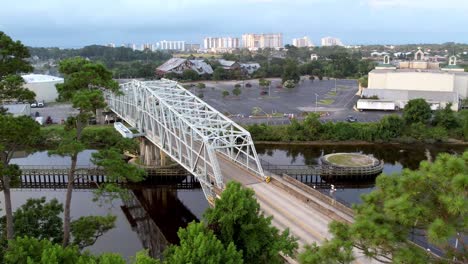 slow-aerail-pullout-of-swing-bridge-in-north-myrtle-beach-sc,-south-carolina
