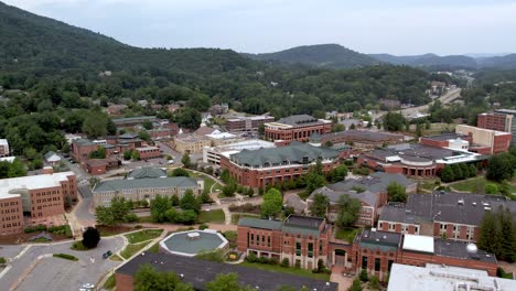 aerial-appalachian-state-university-campus-in-Boone-NC,-North-Carolina
