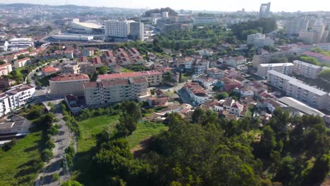 Aerial-view-over-the-city-of-porto-norte-de-portugal,-view-of-the-buildings-and-architecture