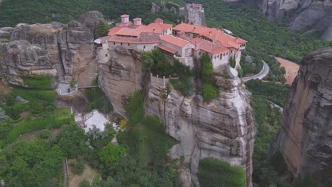 A-monastery-at-Meteora-,-Greece-builded-at-14th-century