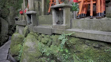 Caminando-Por-La-Parte-Trasera-Del-Santuario-Fushimi-Inari,-Toma-De-Punto-De-Vista,-Kyoto-Japón