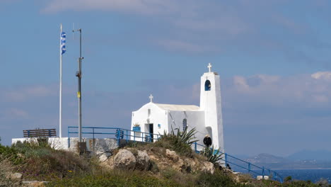 Static-shot-of-Agios-Nikolaos-Chapel-on-sunny-day