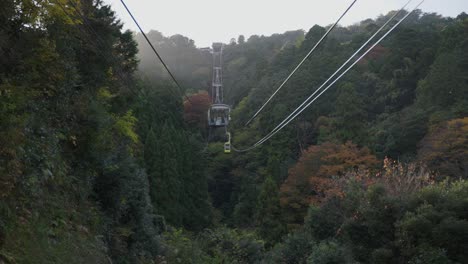 Kinosaki-Onsen-Rope-Way-in-Autumn-at-Sunset