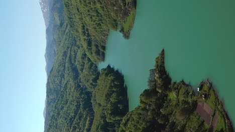 Maneciu-Dam-In-Romania---Vertical-Video-for-Social-Media-Stories---aerial-shot