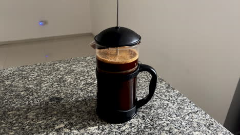 Coffee-prepared-in-a-french-press