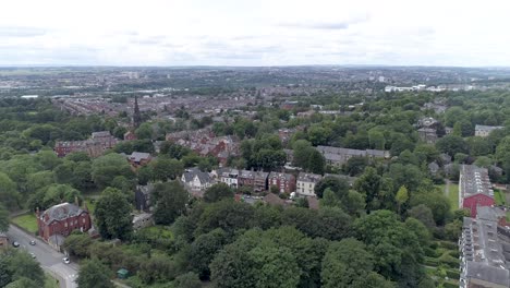 Aerial-push-in-over-suburban-Leeds-in-England
