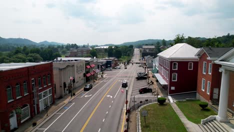 Aerial-Pullout-Lebanon-Virginia,-Small-Town-America-in-Rural-Virginia