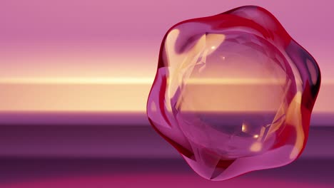 Seamless-loop-presentation,-modern-futuristic-backdrop-3d-vector-animation-in-purple-and-magenta-color-tones-and-crystal-ball-on-right-side-of-screen