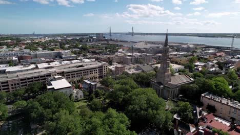 Aerial-Slow-move-into-St-Philips-Church-with-Cooper-River-in-the-Distance