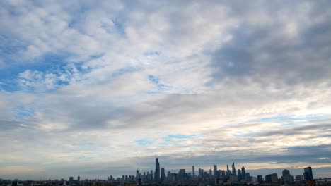 Chicago-Downtown-Skyline-Wolkengebilde-Zeitraffer-Luftaufnahme