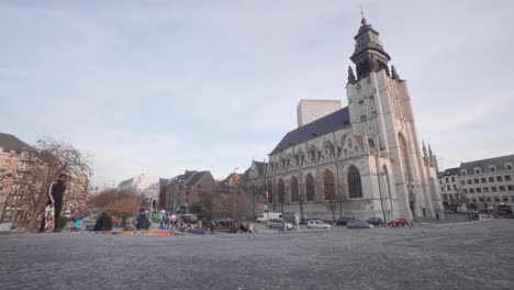 Weitblick-Auf-Die-Skyline-Der-Kapellenkirche-Brüssel,-Belgien