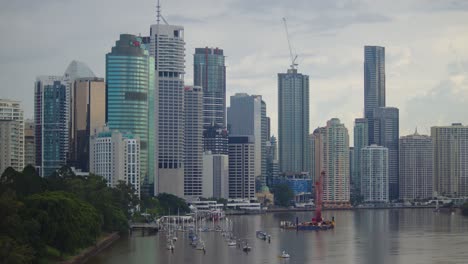 A-shot-of-a-still-Brisbane-River-in-the-aftermath-of-the-recent-2022-floods-where-boats-were-not-allowed-to-travel-up-the-river