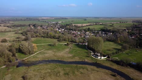 Aerial-view-of-Chilbolton-village-in-England