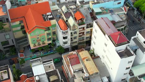 aerial-drone-circling-a-residential-alley-in-district-one-of-Ho-Chi-Minh-City-Vietnam-on-a-sunny-afternoon