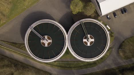 The-round-pools-of-a-fresh-water-treatment-plant-viewed-from-above