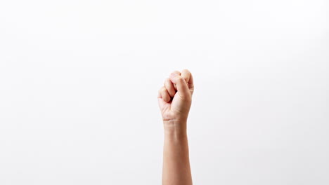 Female-hands-symbol-with-fingers-for-help-isolated-on-a-white-studio-background-with-copy-space-for-placing-a-text-for-an-advertisement
