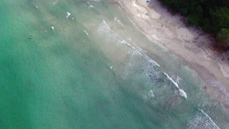 Aerial-drone-view-of-Punta-Uva-At-Cahuita,-Costa-Rica