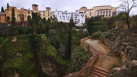 Staircase-at-the-edge-of-the-steep-gorge-el-tajo-of-Ronda