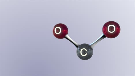 Representación-Cgi-De-Alta-Calidad-De-Un-Modelo-Molecular-Científico-De-Una-Molécula-De-Dióxido-De-Carbono,-Con-Espacio-A-La-Izquierda-De-La-Pantalla-Para-Agregar-Información-O-Datos