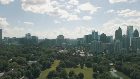 Stunning-drone-footage-of-Midtown-Atlanta-and-Piedmont-Park-on-a-bright-sunny-day
