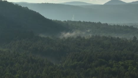 Antena-En-El-Corazón-De-La-Naturaleza-Bosque-Montañoso
