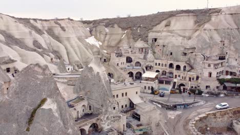 View-of-Goreme-village-in-Cappadocia--in-Turkey