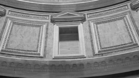 Close-Up-Detail-Of-The-Interior-Of-The-Pantheon-With-Sunken-Panels-In-Monochrome