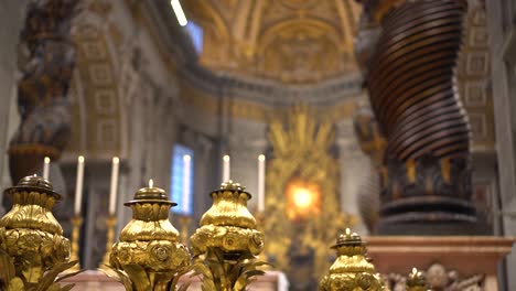 Gold-Flaked-Candles-inside-the-Vatican,-Rome