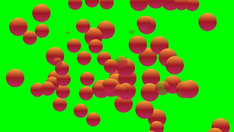 Animation-Motion-graphics-falling-down-ball-rain-on-green-screen