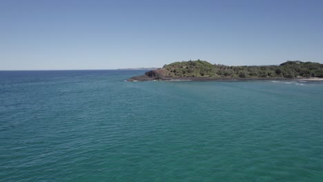 Panorama-Of-Tasman-Sea,-Fingal-Headland-During-Summer-In-NSW,-Australia