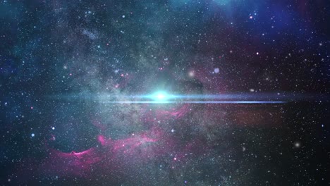 Una-Nebulosa-Rojiza-Flotando-Sobre-El-Universo-Oscuro