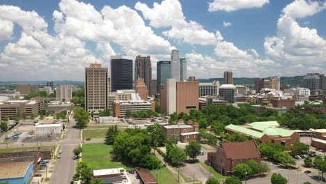 Birmingham,-Alabama-skyline-with-drone-video-moving-in