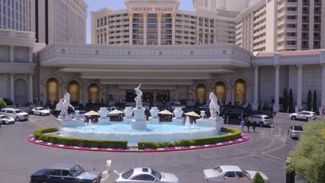 Caesars-Palace-entrance-and-water-fountain-sculpture-in-Las-Vegas
