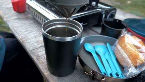 man-preparing-travel-coffee-maker-4K,-hot-water-dripping