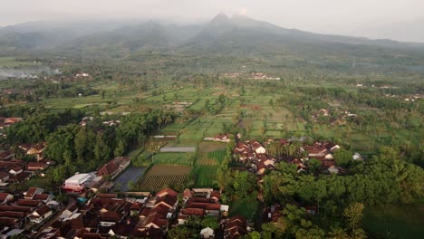 Aerial-View-Of-Village-At-the-Base-of-Mount-Argopuro