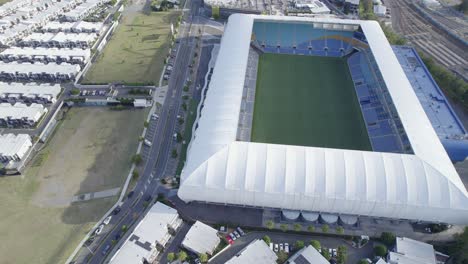 Luftaufnahme-Des-Robina-Stadions,-Auch-Bekannt-Als-Cbus-Super-Stadium,-Im-Vorort-Robina-In-Gold-Coast,-Queensland,-Australien