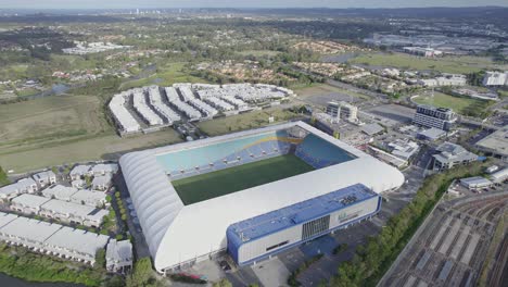 View-From-Above-Of-The-Robina-Football-Stadium-With-Nearby-Houses-In-Queensland,-Australia