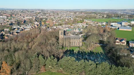 Cinematic-aerial-drone-view-of-Saint-John-the-Evangelist-Church-Dewsbury-moor-UK