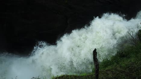 Nile-River-waterfall-in-slow-motion,-Uganda,-Africa